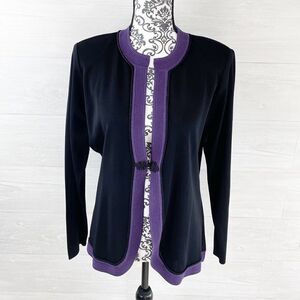 Exclusively Misook Open Front Drape Cardigan